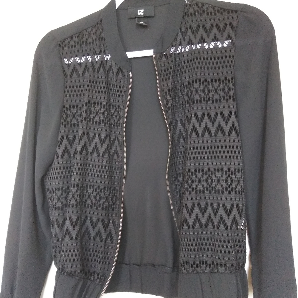 Women's mesh front zipper jacket